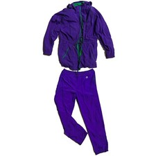 2 Piece Liz Sport Women Vintage Windbreaker Jacket and Pants Small Zip Up Set