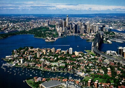Sydney City And Harbour With Kirribilli In The Foreground Australia Postcard