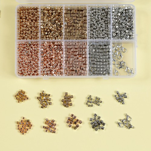 Cuentas espaciadoras Incraftables 3000 piezas para hacer joyas (oro, plata y oro rosa) - Imagen 8 de 8