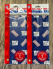 Brand New NFL New York Giants Set of 2 Packages of Team Logo Gift Wrap Sheets