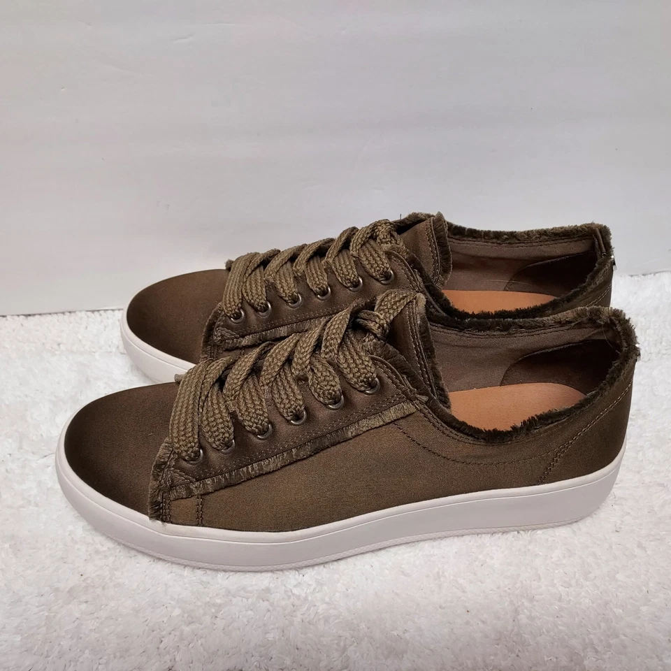 Mossimo Supply Satin Sneakers Womens Sz 11 Skater Shoes Fringed Y2K Grunge Grn - Image 2 of 4