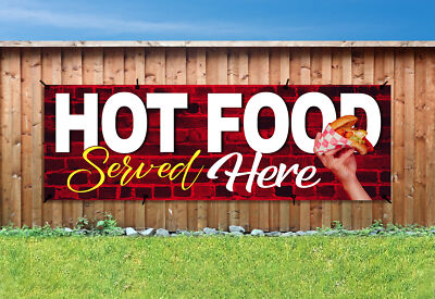 HEISSES ESSEN SERVIERT HIER PVC bedruckt BANNER OUTDOOR SCHILD PVC mit Ösen