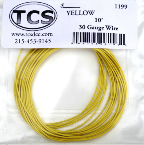 Wire 30awg 10 foot length Yellow, seven strand wire outside diameter 0.026". - Picture 1 of 2