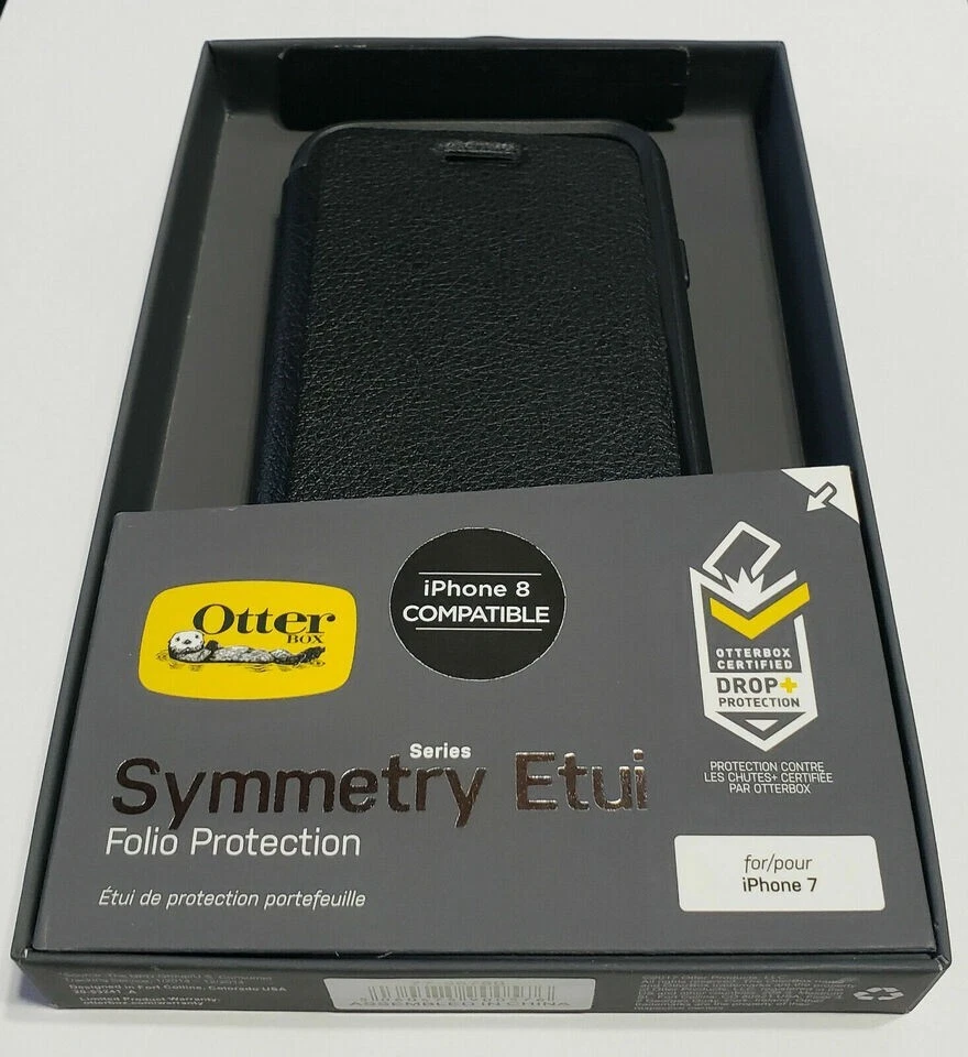 OTTERBOX Symmetry Etui Standing Folio Case Kickstand iPhone 8 Black 77-56780 NEW - Image 2 of 4