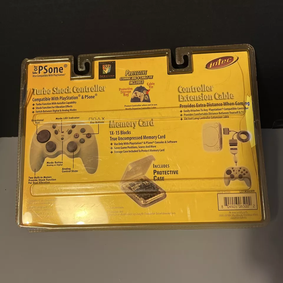 Intec Sony PS1 PLAYSTATION Blue Turbo Shock Controller STARTER NEW Toys R Us - Image 2 of 2