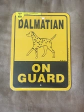 New In Package Dalmatian On Guard Yellow 9 X 12 Sign Noble Beasts Graphics Dog
