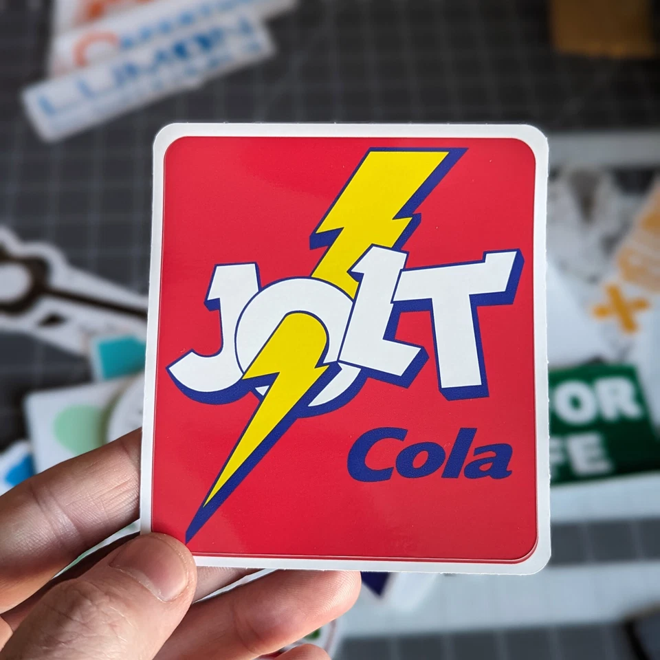 Jolt Cola Decal (vinyl Sticker, Car laptop window tumbler water bottle) caffeine - Image 2 of 4