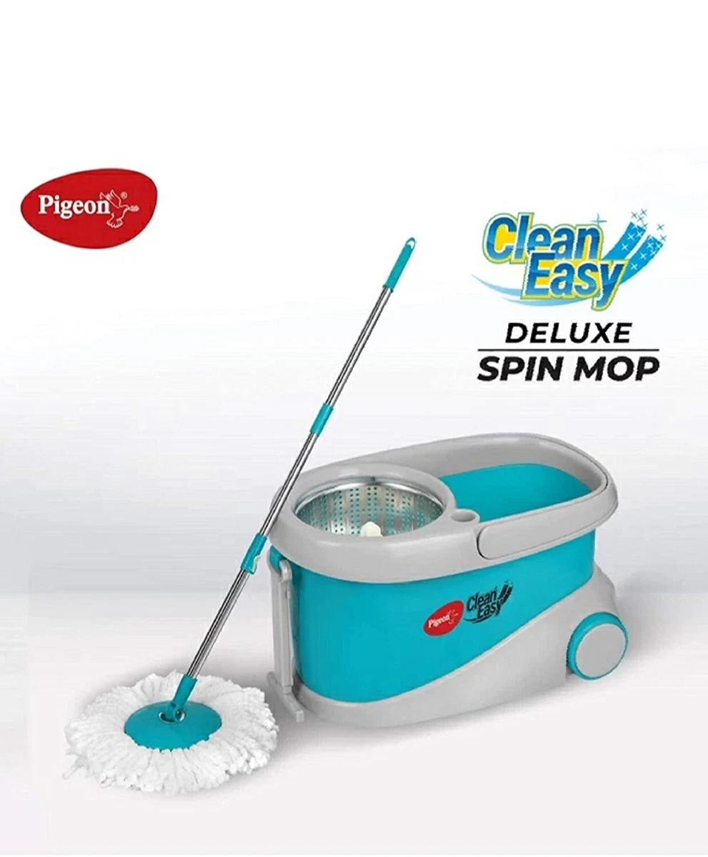 Pigeon Clean Easy Deluxe Spin Mop with Big Wheels and Stainless