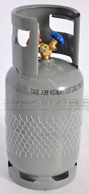 Kältemittelflasche, Recyclingflasche, Leerflasche 12,5L mit Doppelventil 1/4 SAE