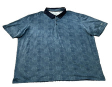 Maelreg Men's 3XL Performance Polo Stretch Short Sleeve Blue Floral Golf Shirt