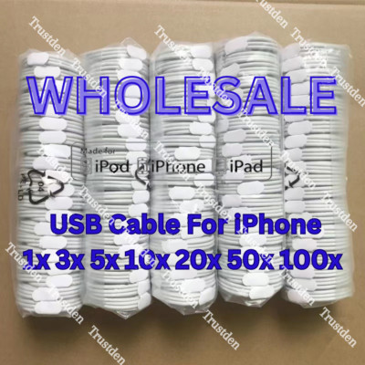 For iPhone 14 13 12 11 XR 8 7 6 Wholesale Bulk Lot USB Cable 3/6Ft Charger Cord