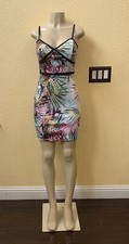 GUESS LOS ANGELES Size 4 Multicolor Tropical Print Spaghetti Strap Dress