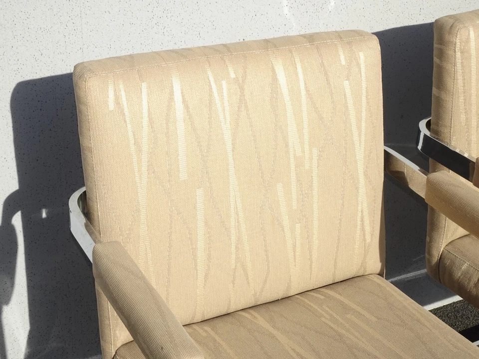 Par de sillones vintage de mediados de siglo cromados cantilados ~ Milo Baughman Foto 4 de 4