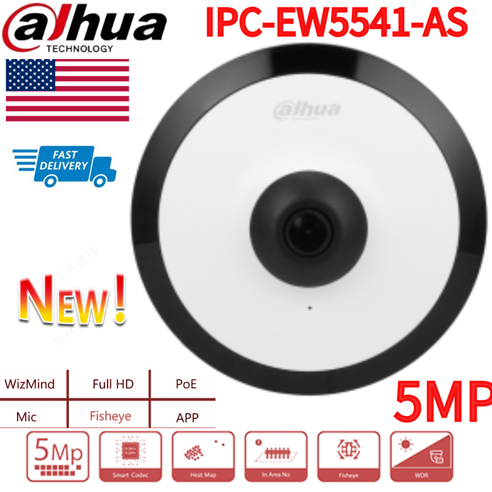 Dahua IPC-EW5541-AS 5MP Starlight AI Fisheye Panoramic PoE WizMind IP Camera Mic