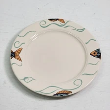 1 - Homer Laughlin Seville 9" Art Fish Sea Dinner Lunch Plate China Barware EUC