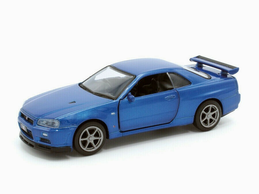 1/36 Nissan GT-R (R34) Coupe V-SPEC II Blue Diecast Model Car by Tayumo 36115211