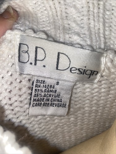 VINTAGE BP Design Cream Embroidered Floral Sweater Women’s 90s Y2K Small (med) - Picture 8 of 8