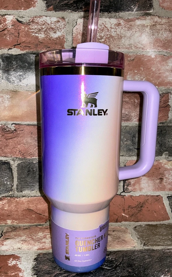 Stanley Wicked Glinda for Good 40oz SS H2.0 Flowstate Quencher Tie Dye Shimmer💙 - Image 4 of 4