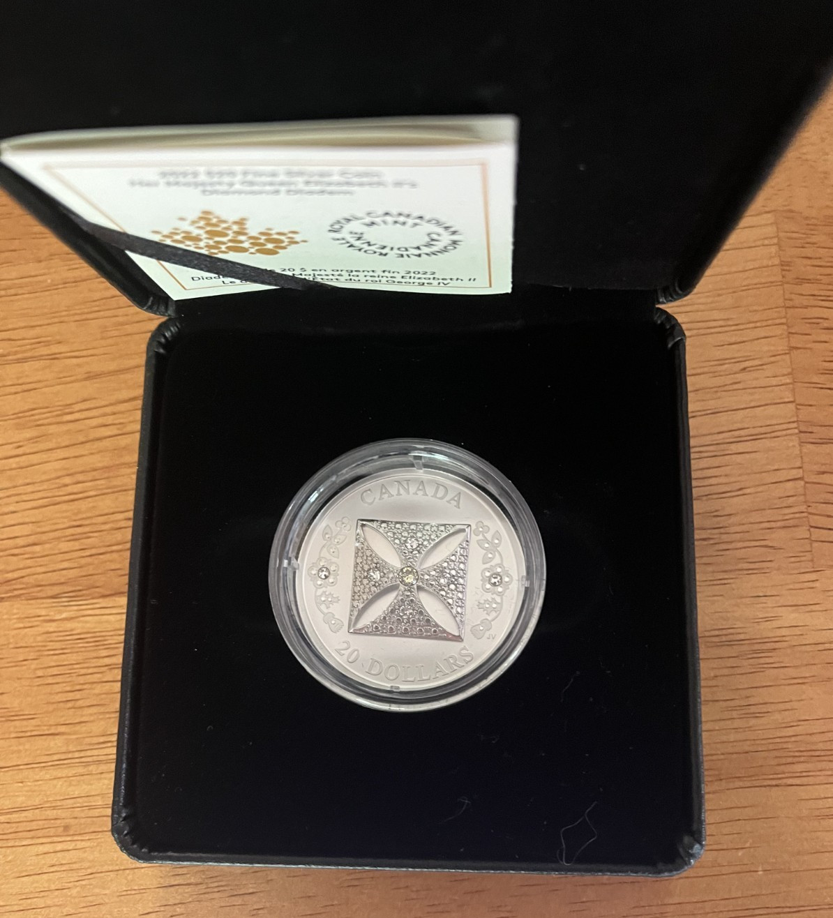 2022 $20 Diamond Diadem Silver Coin Queen Elizabeth II Swarovski OGP Box COA