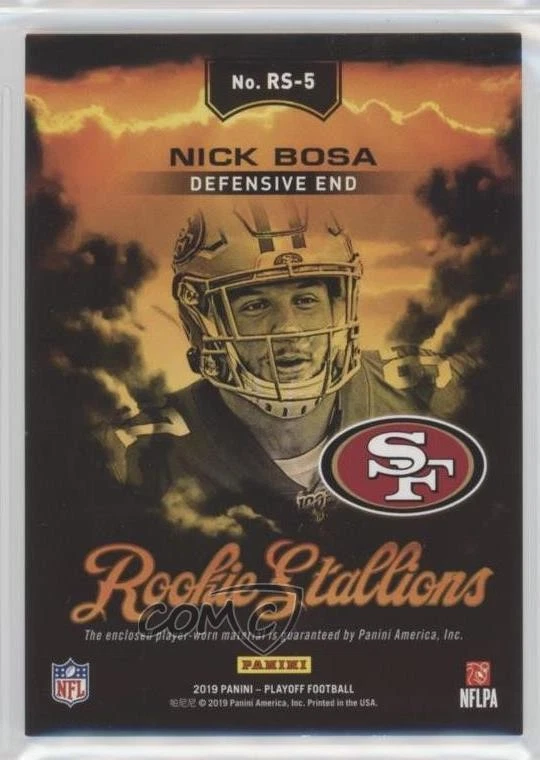 2019 Panini Playoff Rookie Stallions Nick Bosa #RS-5 RC - Image 2 of 2