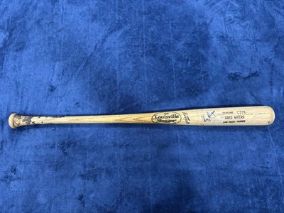 Greg Myers San Diego Padres Signed Game Used Bat Louisville Slugger 34” Cracked - Image 1 of 4