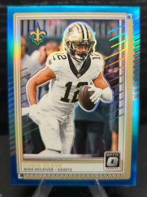 2025 Panini Donruss Optic Chris Olave Neon Blue Prizm SP /399 Saints #73