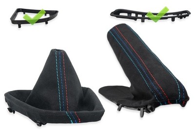 SCHALTMANSCHETTE HANDBREMSSACK FUR BMW E81 E87 ALCANTARA NAHT ///M + RAHMEN