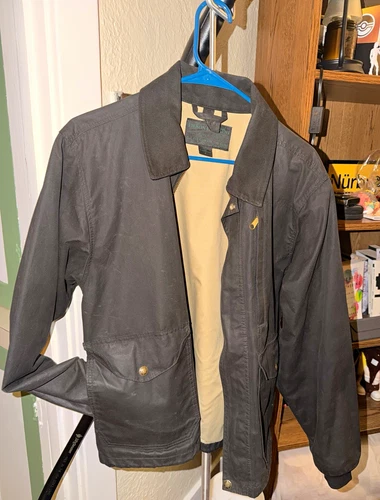 Filson Men’s Black Lined Canvas Cotton Jacket Short Zip/Button Closure Size S - product listing photo
