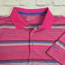 Nike Golf Polo Shirt Mens Large ink Striped Tour Performance Dri Fit Stretch