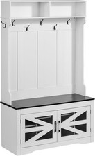 Hallway, Entryway, for Mudroom, Adjustable Shelves and 7 Hanging Hooks, 42"