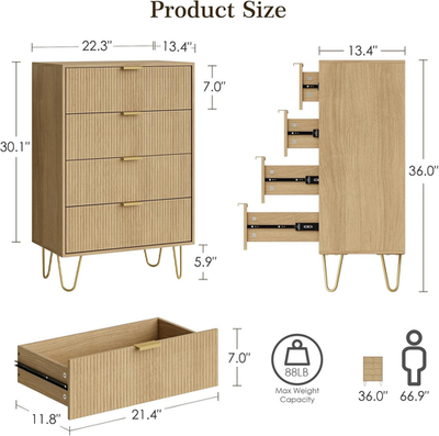 4 Drawer Dresser, Drawer Chest, Tall Storage Dresser Chest Cabinet  Organizer Uni | eBay