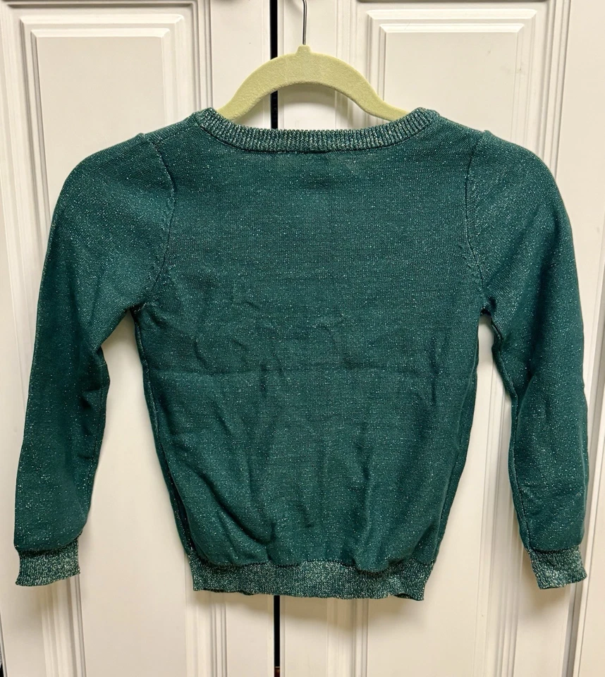 NEW Gymboree *Green with Metallic Thread Cardigan Sweater* Size Small (5-6) - Image 3 of 3