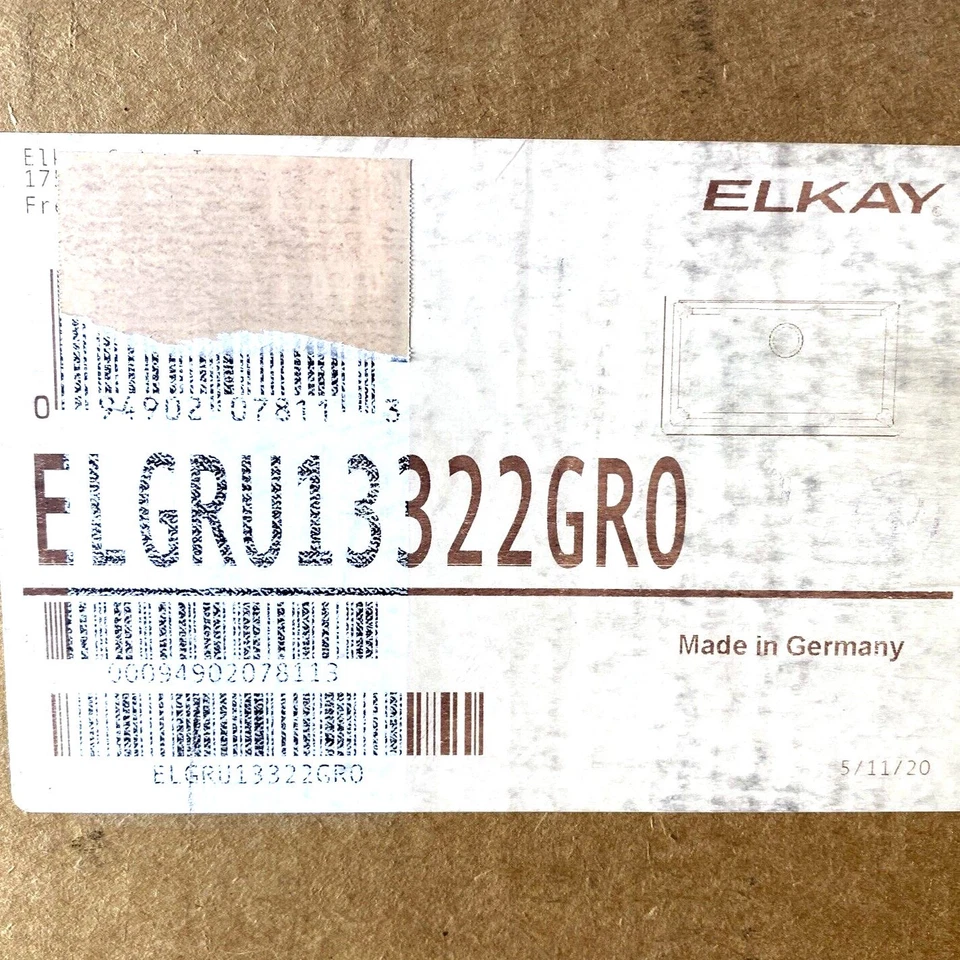 Fregadero de cocina compuesto de montaje inferior gris clásico de cuarzo Elkay 33" ELGRU13322GR0 Foto 2 de 4