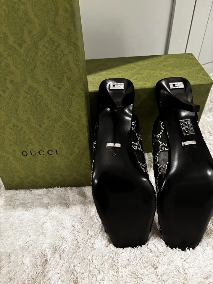Gucci GG Crystal Embellished Sandals / Black Mules  / Brand New / 42 EU 12 US - Image 2 of 4