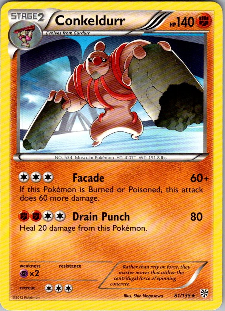 Conkeldurr Plasma Storm 81/135 Rare Pokemon Near Mint