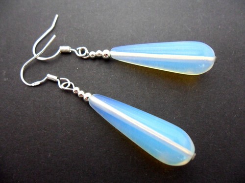 A PAIR OF TEARDROP BEAD DANGLY EARRINGS. 925 HOOKS. CHOICE OF COLOURS. - Picture 5 of 6