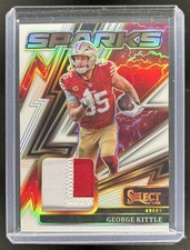 2025 Panini Select George Kittle Sparks Jersey White Prizm #/99 49ers