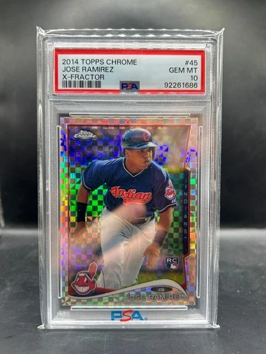 2014 TOPPS CHROME X-FRACTOR #45 JOSE RAMIREZ ROOKIE RC PSA 10