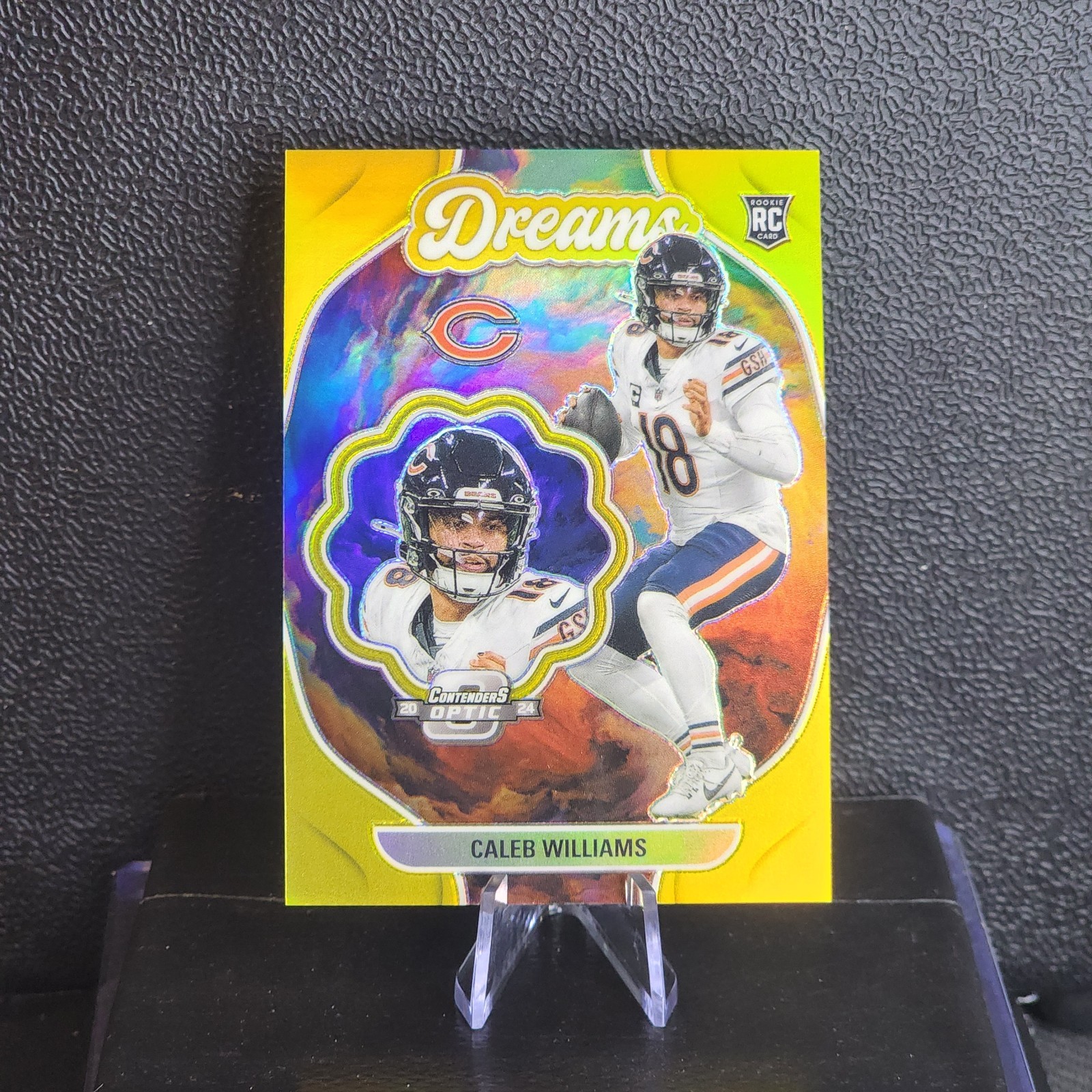 2024 Panini Contenders Optic Caleb Williams Dreams Gold 4/10 Chicago Bears