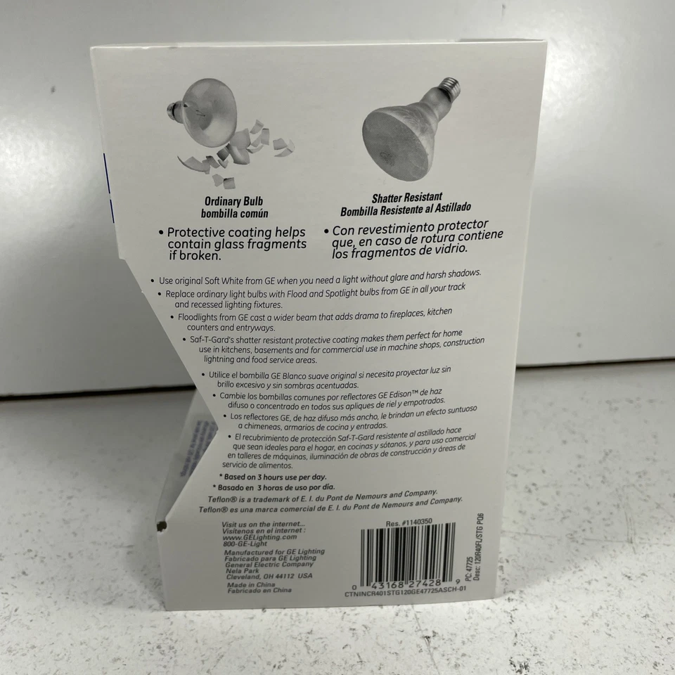Ge Floodlight BR40 120w 47725 Bulb Safe-t-gard Soft White - Image 2 of 4