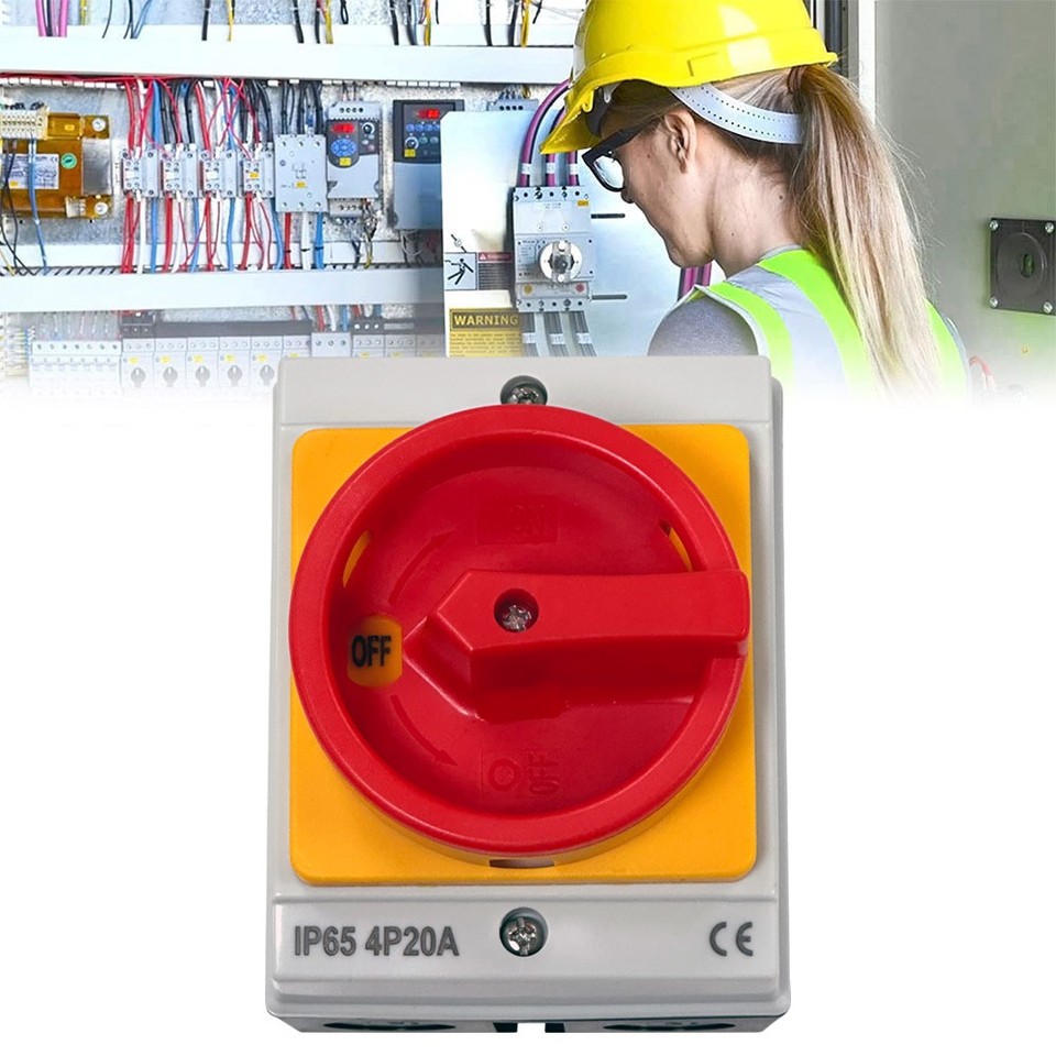 20A Rotary Isolator Switch 20amp 4 Pole 230V-440V IP65 Weatherproof ...