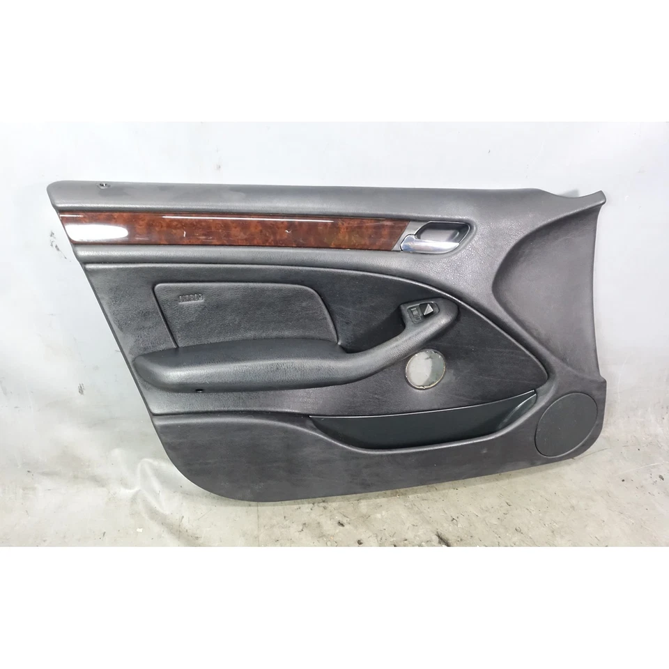 1999-2005 BMW E46 3-Series 4door Front Left Door Trim Panel Black Vinyl OEM - Image 2 of 4