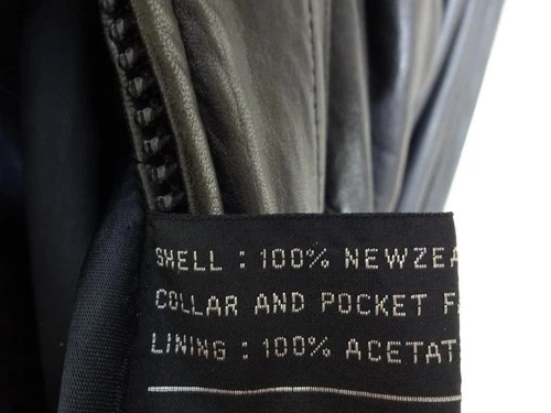 VINTAGE ANDREW MARC BLACK LEATHER THICK GENUINE FUR LINED/COLLAR BOMBER JACKET S image 5