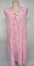 M NWT Croft  Barrow Sleeveless Woven Nightgown Pink Cotton/Rayon Butterfly