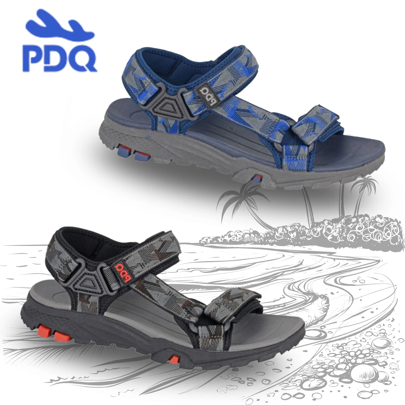 Mens Walking Sandals Trail PDQ Dual Strap Neoprene Lining WP Padded Webbed Boys
