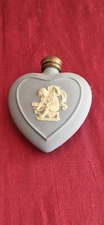 Wedgwood Jasperware Blue Heart Shape Perfume Bottle  Sterling Silver Lid