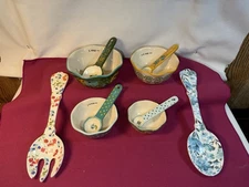 The Pioneer Woman Measuring Bowl Set w Spoons 1 Cup 1/2 1/3 1/4 Floral