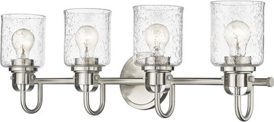 Kinsley 4-Light Vanity Fixture, Brushed Nickel, 400 Watts, Stylish Design