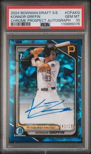 Konnor Griffin 2024 Bowman Draft Baseball Sapphire Prospect Auto /199 PSA 10