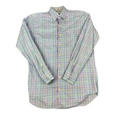 Peter Millar Men's Long Sleeve Button Down Shirt, Cotton, Plaid, Size Medium